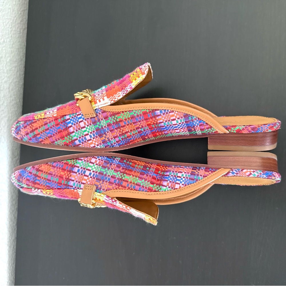 “Like new” Tory Burch Mini Benton Loafer Slide with Charm Flats Mule Multicolor - Picture 6 of 12